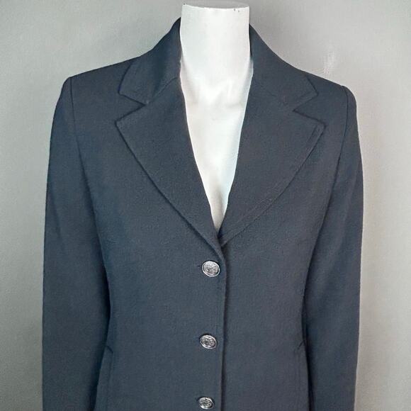 Cabi military jacket size 4 mid-length gray tailored corpcore long blazer goth - Picture 10 of 12